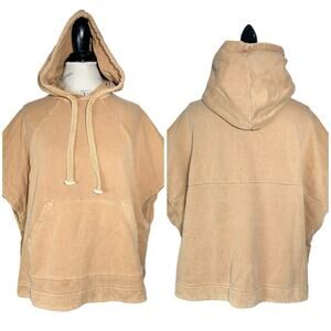 Osklen | Unisex | Sun Washed Tan Sleeveless Oversized Hooded Sweatshirt | Small